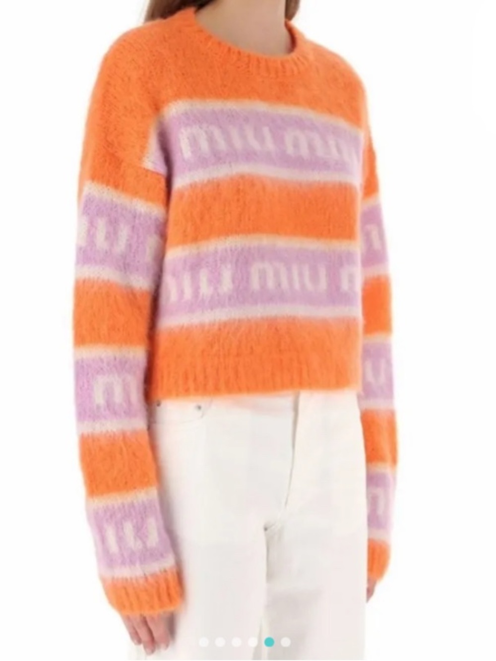 MIU MIU Logo Orange Sweater Size M